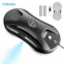 PuRuiKai Smart Window Cleaning Robot – Auto Glass Cleaner With Remote & Edge Detection - EU C Type Plug(220-240V) - View 2