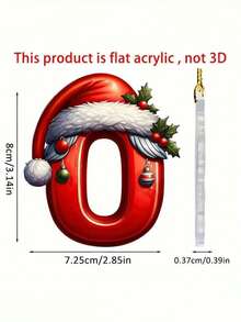 1pc Christmas 26 Alphabet Hanging Decorations - 2D Acrylic Alphabet Tree Hanging Christmas Decorations For Home & Office,Perfect For Holiday Parties & Gifts,Christmas Decrations(Please Remove The Film And Use It,Rope Color Random.)