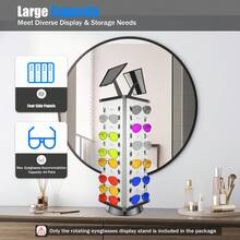 CNCEST 1 Piece Sunglasses Stand Rotating Glasses Stand For 44 Glasses 360° Rotating Ideal For Opticians/Shops/Homes - Black - View 8