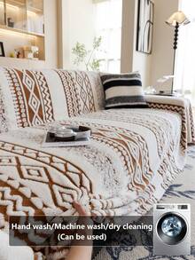 1 vỏ bọc ghế sofa phong cách Bohemian, chất liệu ấm áp mùa đông, mềm mại và thân thiện với da, thân thiện với thú cưng, chống trượt, chống bụi bẩn, chống trầy xước, có thể giặt bằng máy, phù hợp với mọi mùa, có thể sử dụng làm ghế sofa ngoài trời, phù hợp với ghế sofa 1 chỗ ngồi, 2 chỗ ngồi, 3 chỗ ngồi, 4 chỗ ngồi - Màu Khaki - Xem 3