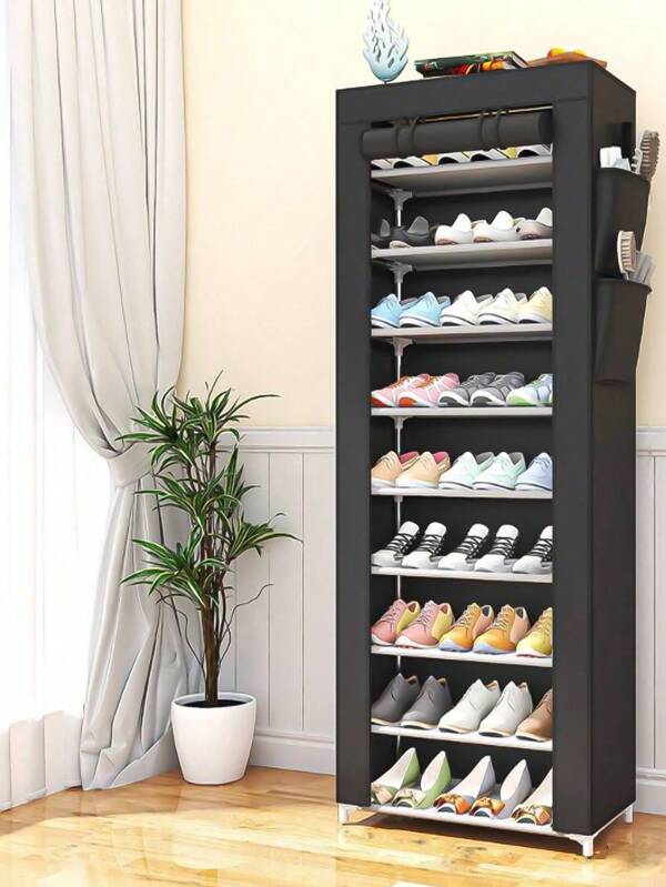 Zapatera con Cubierta de Tela con ,10 Niveles Organizadores de Zapatos,Zapatera De Closet ,Organizador Zapatos,Caja de zapatos, zapatero multifuncional,Zapatera , Marco Metal,Estructuras de Acero y Conectores de Plástico,Ahorra espacio, fácil de montar, resistente y duradero, Para Almacenar y Guardar los Zapatos,Adecuado para entrada, salón, habitación
