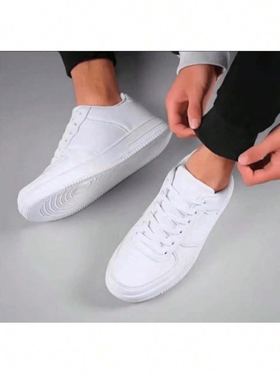 Rayra Unisex White Men's Women's Casual Basic Sneakers - 白色 - 查看 1