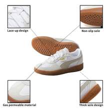 Puma 运动鞋 - 绒面革和皮革拼接鞋面，侧面金箔标志，女士户外和运动休闲鞋，397727-02