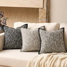 1pc Luxury Decorative Throw Pillow Cover Set, Geometric Boucle Texture Square Sofa Cushion Cover For Living Room, Bedroom, Farmhouse, Also Suitable As Gift, All Seasons