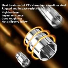 46 件套工具套件，棘轮扳手，公制套筒螺丝刀头，适用于汽车、摩托车、自行车和家庭维修，塑料盒套装 - 彩色 - 查看 3