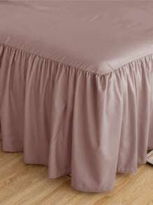 1pc Bed Skirt, Bedding, Soft & Breathable Bed Sheet With Ruffled Hem And Elastic Band, Comfortable Sleep, Lightweight & Elegant, Cloud-Like Soft Texture, Fits Twin, Full, Queen, King Size Beds, Machine Washable, Princess Style Room Decor - Dusty Pink - View 6