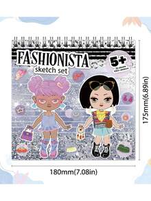 Fashion Enlightenment Makeup Coloring Sticker Toys, Cute Creative Makeup Sticker Coloring Books, Suitable For Children Aged 3-8. Learn Makeup Techniques, Cultivate Aesthetic Awareness, And Enjoy The Fun Of DIY Makeup! Can Exercise Children's Exploration Ability, Creativity And Interest In Fashion Design. Portable Travel Coloring Sticker Toys, Suitable As Birthday Gifts And Christmas Gifts For Girls.