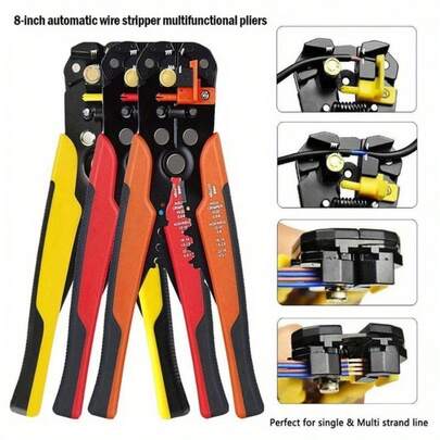 Rutschfester Crimper-Kabelschneider Automatische Abisolierzange Multifunktionale Abisolierwerkzeuge Crimpzange Terminal 0,2-6,0 mm² Werkzeug