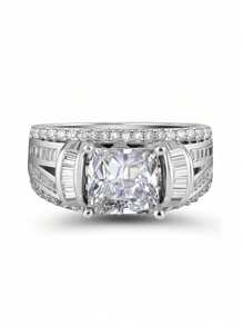 1 PC Fashion Cubic Zirconia Ring For Women For Wedding Engagement Party Jewelry Valentine's Day Gift