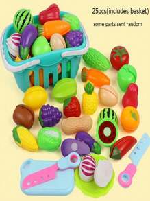 儿童厨房玩具水果切菜玩具过家家玩具模拟厨房玩具套装水果切菜炊具厨房配件角色扮演游戏儿童过家家玩具披萨模拟食物水果圣诞礼物男孩女孩儿童模拟食物玩具