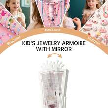 Armario de joyería para niños,Armario de Joyas Infantil con Espejo de Cuerpo Entero - Organizador Freestanding con 3 Cajones, Tocador para Vestirse de Niñas, Regalo Especial Cumpleaños/Navidad - Blanco - Ver 6