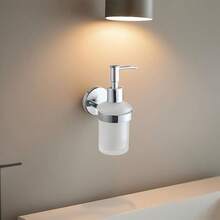 1pc Wall-Mounted Dispenser Bottle, Dual Compartment For Soap/Shampoo Dispenser Holder, Resin For Hotel Bathroom, For Foaming Liquid - Bathroom Kitchen Accessories - Multicolor - View 9