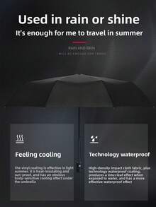 防风防水旅行伞，带自动防紫外线遮阳罩，全自动折叠伞，男女通用，雨雪天气适用，夏季遮阳伞，春夏必备，伴娘礼物，房间装饰，卧室装饰，海滩，旅行，男女通用，度假，可爱小物，母亲节礼物，卧室装饰，花园，厨房装饰，夏季，海滩，旅行必备，房间装饰，软萌，毕业季礼物 - 彩色 - 查看 4