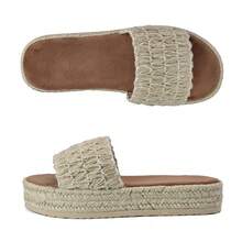 Sandals For Women Wedge Bohemian Slide Lightweight Summer Beach Shoes - 芥末黃 - 查看 1