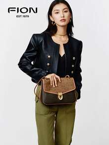 Minions Women Letter Print Shoulder Bag Leather Hobo Bag for Women with Cute  Bag Charm Flap Square Handbag Purse Ladies Vintage Casual Clutch Purse for Daily Use Wallet Bag - 黑棕 - 查看 2