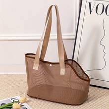 Transportín de malla transpirable para mascotas de verano | Uso manual, con correa de hombro, 3 formas de uso | Mochila de viaje plegable y portátil para gatos/perros | Gran capacidad con hebilla de