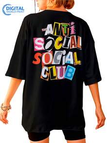 T-Shirt Oversized Shirt AntiSocial Social Club Collage Streetwear Premium Summer Winter T-Shirt - Đen_3235 - Xem 6