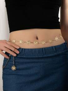 1pc Personalized Small Smiling Face, Exquisite And Fashionable Sunflower Waist Chain, For Festivals, Daily Life, Beaches, Vacations, Parties