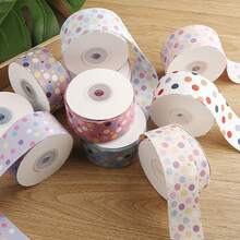 Colorful Polka Dot Ribbon, DIY Bowknot Hair Accessories Clothing Dot Decor Ribbon - Multicolor - View 2
