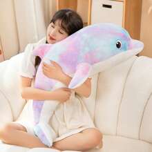 Large Cute Colorful Plush Dolphin Doll, Soft Cartoon Shaped Pillow, Holiday Birthday Party Decor, Children's Gift, Suitable For Christmas, Valentine's Day, Both Men And Women - Multicolor - View 12