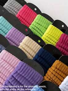 10 أزواج (مجموعة عشوائية) جوارب طاقم متوسطة الطول ملونة ذات ألوان حلوى، مريحة، للجنسين