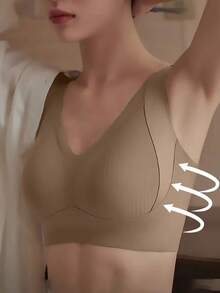 Elegant Women's Chest Push Bra - Comfortable, No Steel Rings, Fully Covered, With Decorative Bow Details, Opaque Nylon Blend, Suitable For Mature Women, Supportive Underwear | Elegant Small Chest Bra | Nylon Blend Fabric - 彩色 - 查看 4