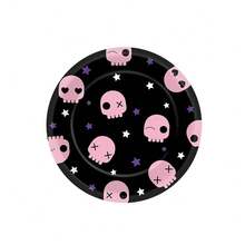 10 Stücke/20 Stücke/40 Stücke/50 Stücke/Set, Kawaii Party Dekoration süße Anime Pappteller Animations-Thema Geschirr Set, Cartoon Pappteller in süßen rosa und lila Farben, ideal für Taufe, Geburtstag und andere Partys, 7 Zoll Teller