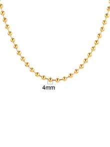 1 chiếc dây chuyền hạt cườm bằng thép không gỉ, dây chuyền mặt dây chuyền hình cầu vàng thời trang dành cho nữ, phụ kiện dành cho nam. - vòng cổ - Xem 8