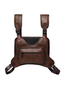 男士时尚大容量背心包，休闲斜挎胸包，适合户外、旅行、返校、父亲节礼物 - 彩色 - 查看 16