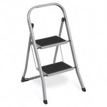 SONGMICS Step Ladder, 2-Step Ladder, Folding Ladder, Lock, Space-Saving Storage, Holds Up To 150 Kg - Grey - View 8