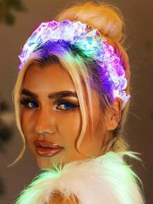 1个创意发光头箍，斋月/复活节派对氛围装饰道具头饰，万圣节、圣诞节发光头箍 - 彩色 - 查看 15