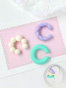 5 件/套无穿孔亚克力彩色多巴胺简约个性化甜美耳夹耳环套装包括新月、心形、星形、扭珠、C 形耳环珠宝礼物，适合女性