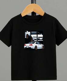 Camiseta para niño de 4 a 15 años de cuello redondo y manga corta con diseño de SPEED casual y creativa para niño - Negro - Ver 1