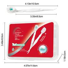 1 Caixa com 20 Peças de Escovas de Dente Descartáveis Minúsculas com Pasta de Dente de Pérola Fresca Embutida, Sem Necessidade de Água, Escova de Dentes Oral Portátil Multifuncional para Viagem, Limpeza Bucal Refrescante