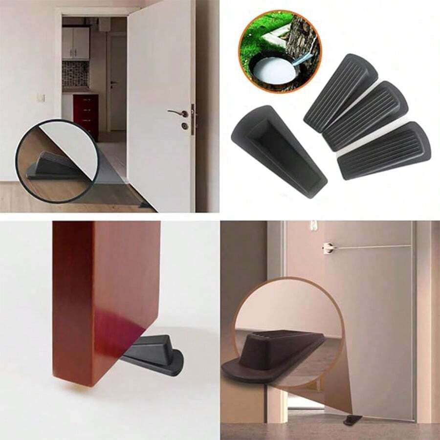 1PC Rubber Wedge Door Stoppers For Floor, Door Gaps And Prevent The Lock-Outs, Floor Sturdy Stackable Door Stop For Carpet Heavy Duty Door
