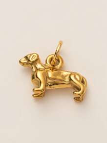 1pc Fashion Gold Animal Series Lion Elephant Whale Big Dog Sea Turtle Unicorn Exquisite Pendant, Electroplated 18K Gold, Waterproof And Sweatproof, Suitable For DIY Necklaces, Bracelets, Earrings, Keychains, Bag Chains, Shoe Buckle Accessories, Women's Jewelry Accessories, DIY Accessories - Gold - View 10