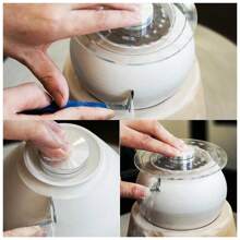 Strumento per ceramica, righello acrilico rotondo per linee di divisione, utensile per incisione e marcatura dell argilla, righello per centratura e ausiliario per tornio