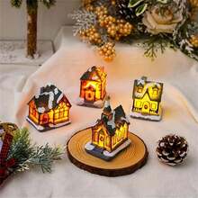 قطعة واحدة من زينة عيد الميلاد من الراتنج، زخرفة منزل الثلج المضيء، منظر طبيعي مصغر لعيد الميلاد، مناسب لديكور المنزل في الشتاء واحتفالات العطلات، حفلات الأعياد، حفلات عيد الميلاد، ديكور هالوين، ديكور العطلات، ديكور الأعياد، هدايا الحفلات، ديكور حفلة عيد الميلاد الممتعة، عيد ميلاد سعيد، السنة الجديدة سعيدة، ديكور عيد الميلاد، هدية عيد الميلاد المثالية للأصدقاء