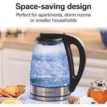 Compact, Tetera Eléctrica De Vidrio Unisex Adulto, Negro (Black), 1 L - Blanco - Ver 7