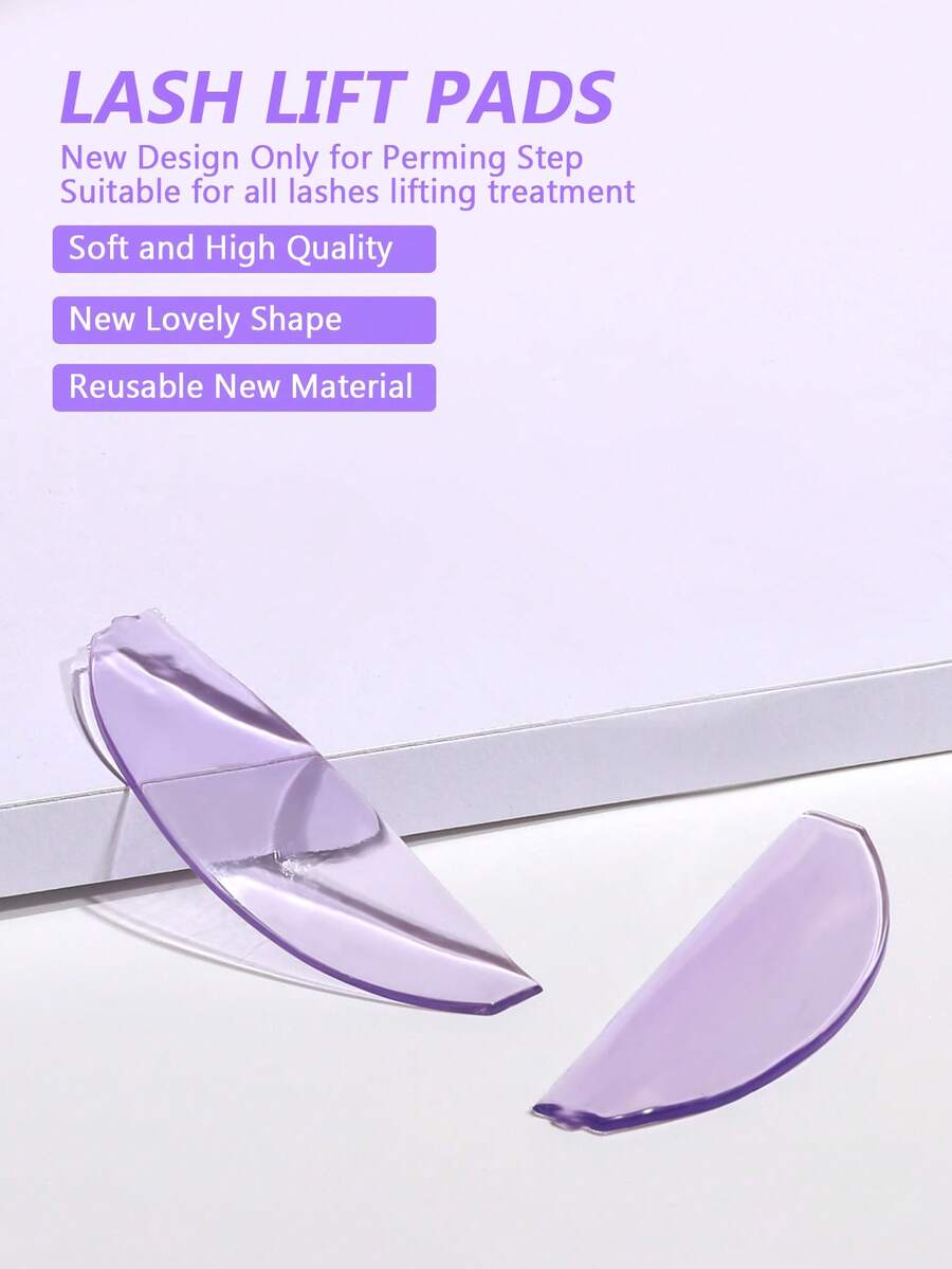 1 Pair Reusable Lash Lift Softening Pads, Ultra Thin Soft Lash Lift Shield For Eyelash Perming Or Eyelashes Dyeing,Can Be Used Brow Tint And Lift, Suitable For Salons And DIY - Multicolor - View 1