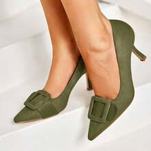 Women's Pointed-Toe Stilettos, Elegant High Heels, Shoes For Weddings And Formal Occasions, Women's Dress Shoes Green High Heels - 綠色 - 查看 1