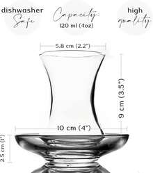 The Buybox - Juego de vasos y platillos de té turco (12 piezas), tazas de té  árabe (4 onzas/120 ml) - 1 - Ver 8