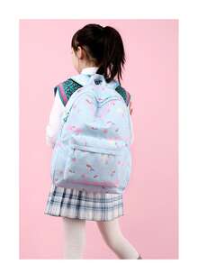 New Elementary School Girl Backpack Three-Piece Set Fashion Print  Princess Style Foreign Trade - Purple - View 4