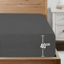 40cm Extra Deep Pocket Fitted Sheet - Premium Soft Microfiber, 16 Colors | Snug Fit For Thick Mattresses, All UK Sizes
