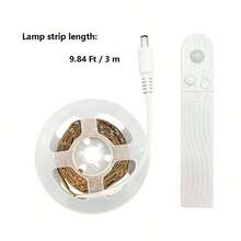 LED Strip 1 Set Of 3.28FT~16.4FT Motion Sensing Warm White/Cold White LED Light Strips, Intelligent Human Body Sensing Light Strips, Easy To Use Induction Switches, Suitable For Bedrooms, Stairs, Foyers, Wardrobes, Cabinets, And Study Rooms (Without Batteries) - Monochrome - View 15