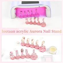2 Set Nail Holder Painting Nails ,Nail Tips Training ,Acrylic Nail Stand Press On ,Nails Display With 96 Pcs Reusable Adhesive Putty(Laser Pink) - Laser Pink - View 6