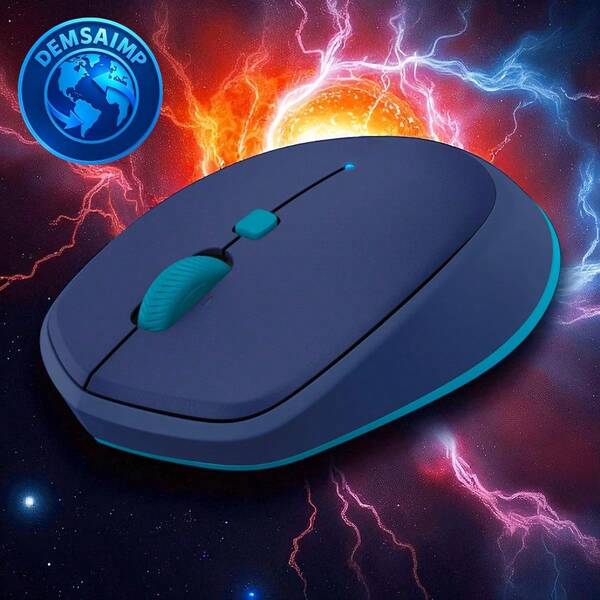DEMSAIMP, S.A DE C.V. Mouse inalámbrico portátil color azul con conexión Bluetooth universal, compatible con computadoras, laptops y tabletas, diseño ergonómico para mano derecha, sensor óptico de alta precisión con 1000 DPI para control fluido, funcionamiento silencioso, botón central personalizable, desplazamiento vertical preciso, ideal para oficina, estudio o trabajo remoto, duración de batería extendida hasta 10 meses con uso constante, liviano, compacto y fácil de transportar, tecnología avanzada para uso eficiente en múltiples superficies, diseño moderno con textura antideslizante, compatible con sistemas operativos comunes, perfecto para quienes buscan comodidad y productividad sin cables, control inalámbrico estable con emparejamiento sencillo, ideal para usuarios que requieren desempeño confiable en casa o en movimiento