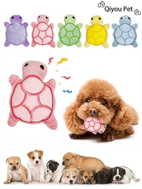 1 pièce Mini Jouet en peluche mignon de tortue chien, Jouet sonore de broyage pour chien, Doux, Bénéfique pour la santé dentaire, Convient aux chiots et aux petites races, Sans piles nécessaires. Jouet à mâcher pour animaux de compagnie