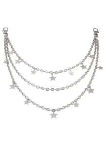 Fashionable Pentagram Pendant Chain, Unisex Punk Rock Jeans Waist Chain - one-size - View 2