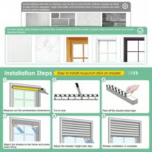 Cortinas "Dobráveis" Bloqueadoras de Luz Sem Furos Nem Ferramentas, Plissadas Semiabertas, Para Quarto, Sala de Estar, Cozinha, Cortinas de Quatro Estações, Pacote Duplo